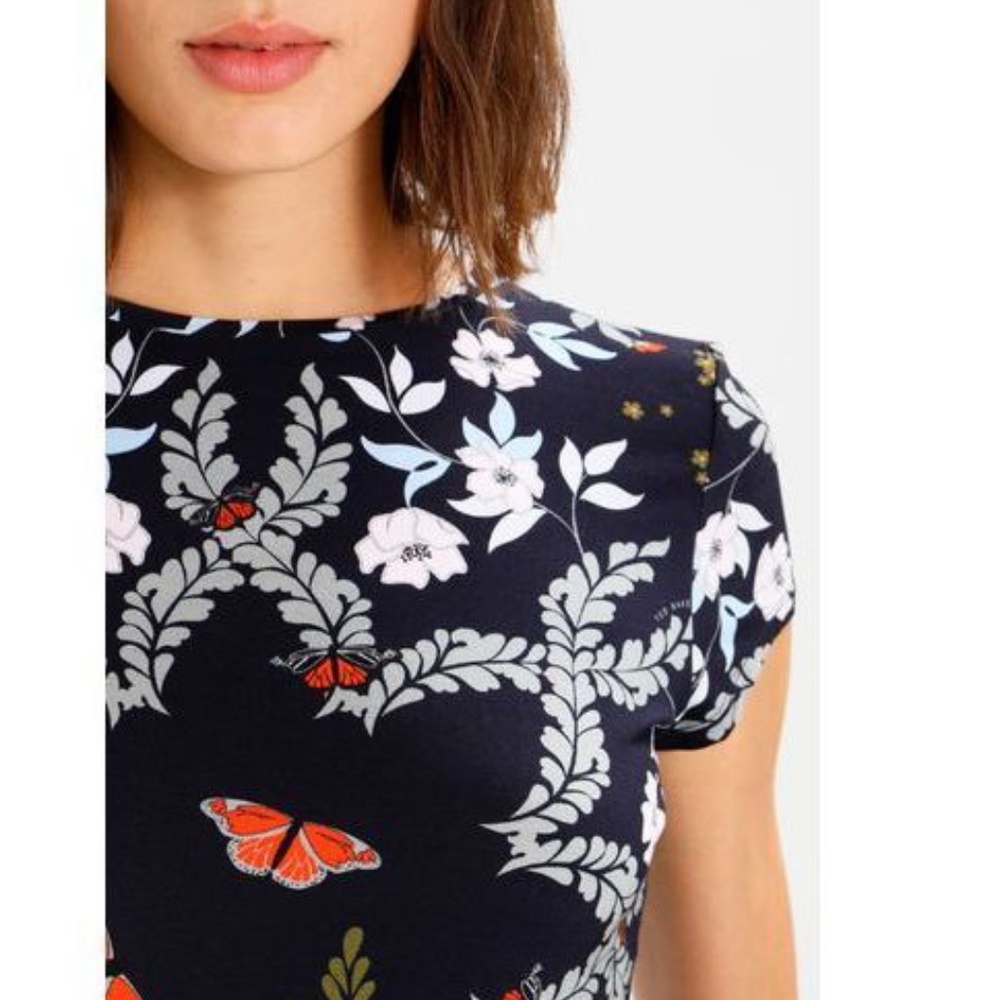 Ted Baker Pepa Navy Blue Short Sleeve Floral Shirt - Picture 6 of 14